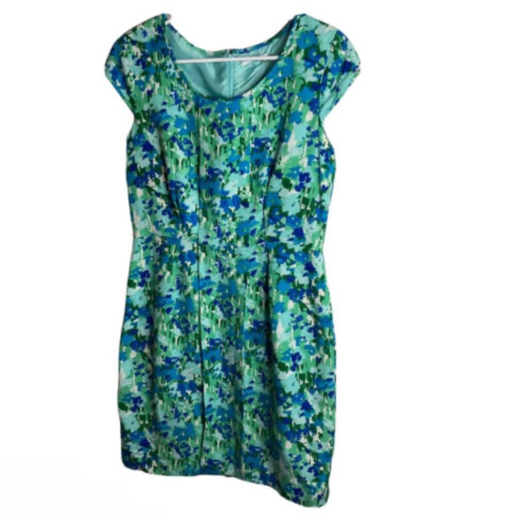 Calvin Klein Blue and Green Floral Dress Sz 12